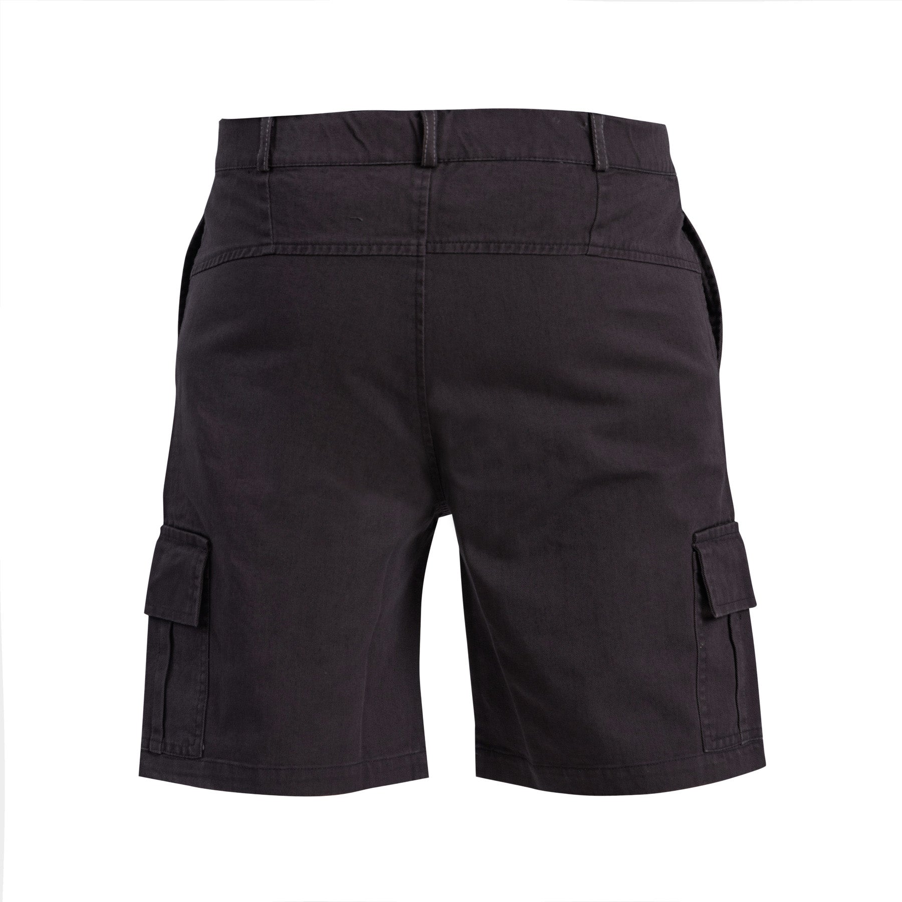 DARK GREY COTTON GABARDINE CARGO SHORTS