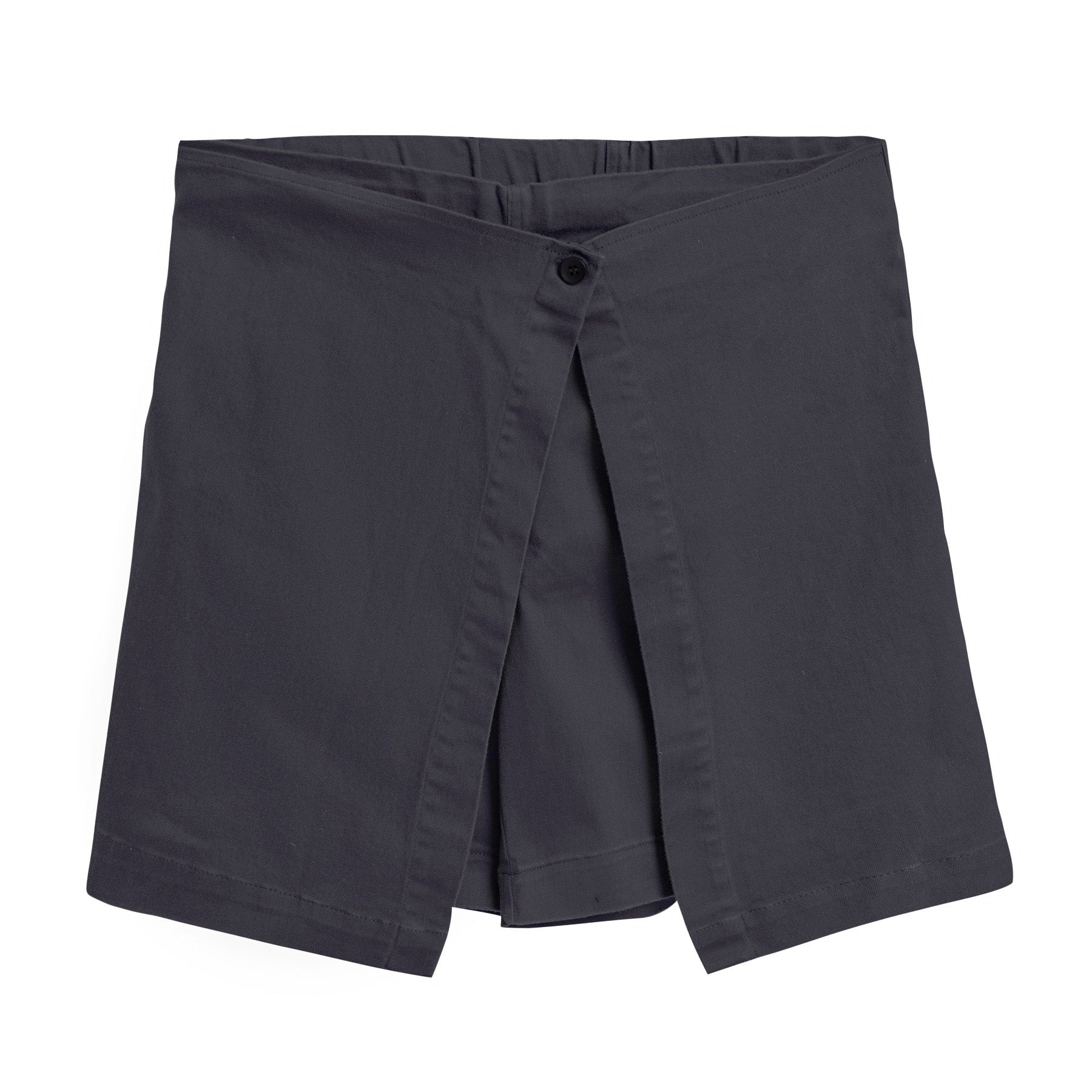 DARK GREY COTTON GABARDINE JUPE SHORT