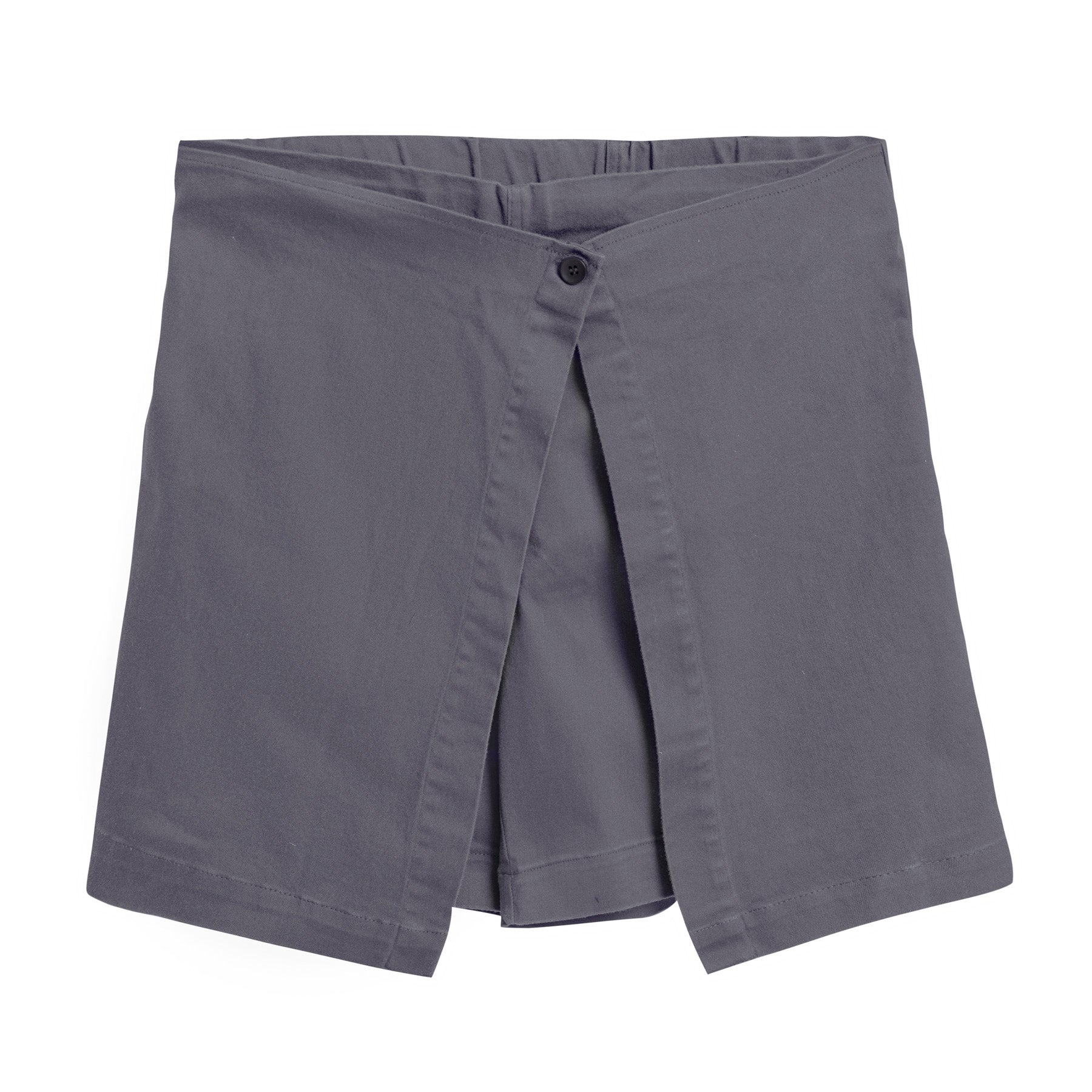 LIGHT GREY COTTON GABARDINE JUPE SHORT