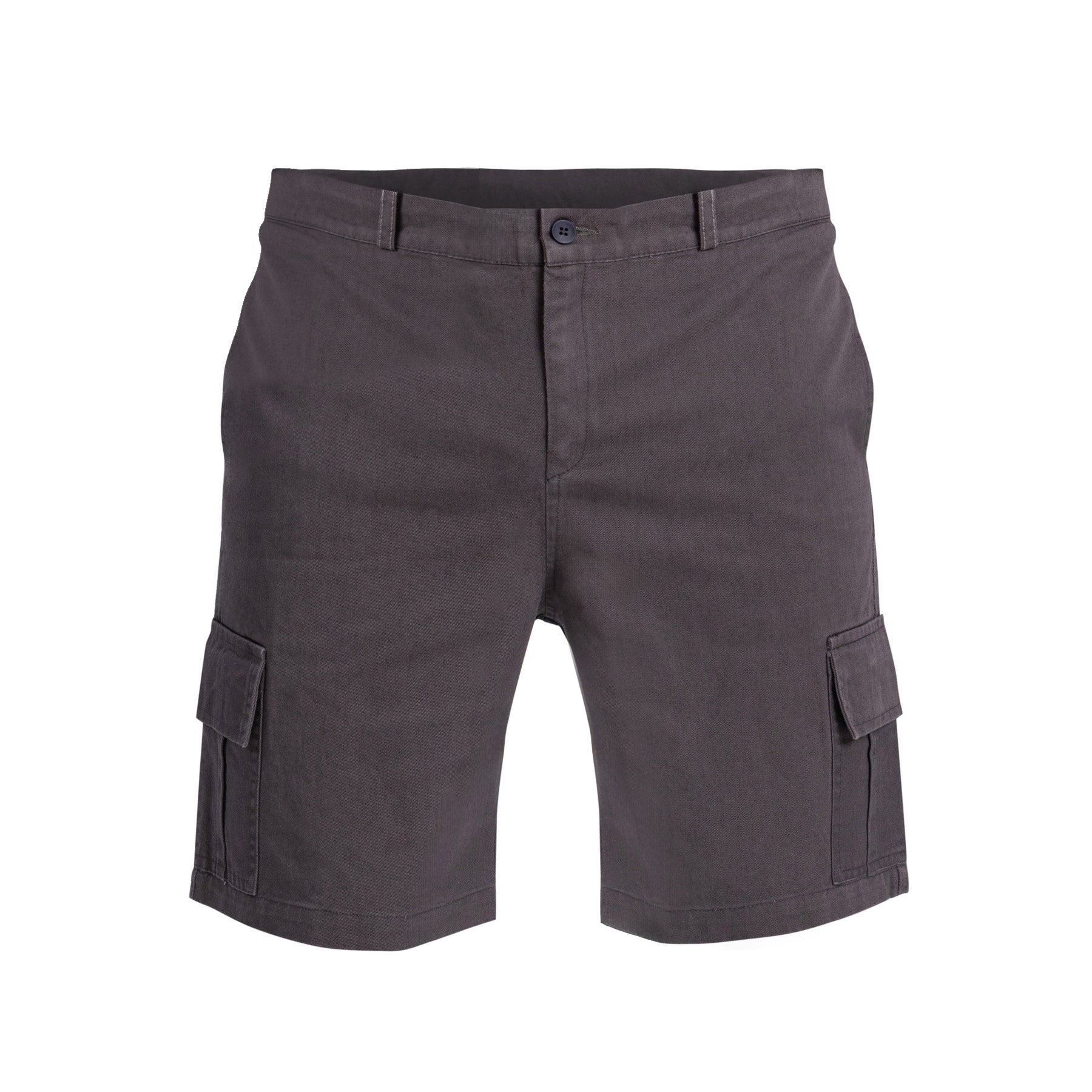 LIGHT GREY COTTON GABARDINE CARGO SHORTS