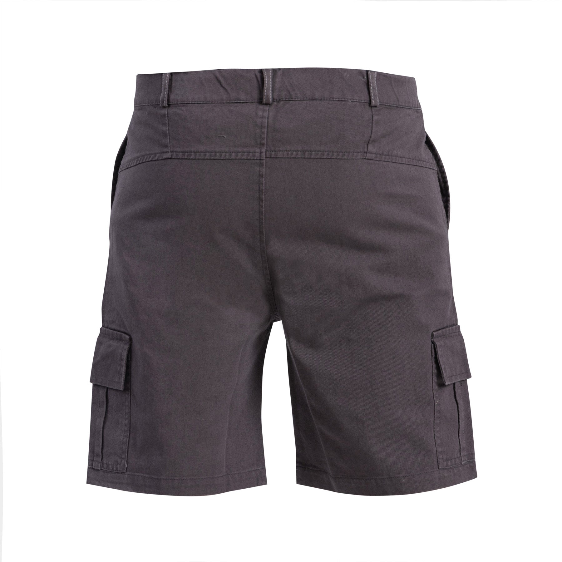 LIGHT GREY COTTON GABARDINE CARGO SHORTS